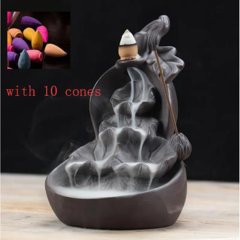 Backflow Waterfall Incense Burner Aromatherapy Smoke Cascade